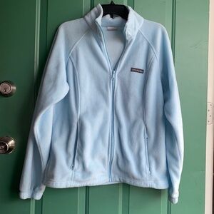 COLUMBIA powder blue fleece jacket Sz XLarge